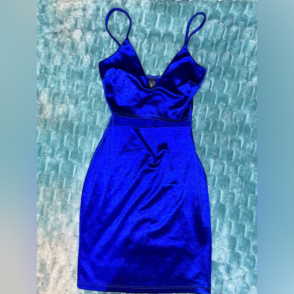 Windsor blue satin dress